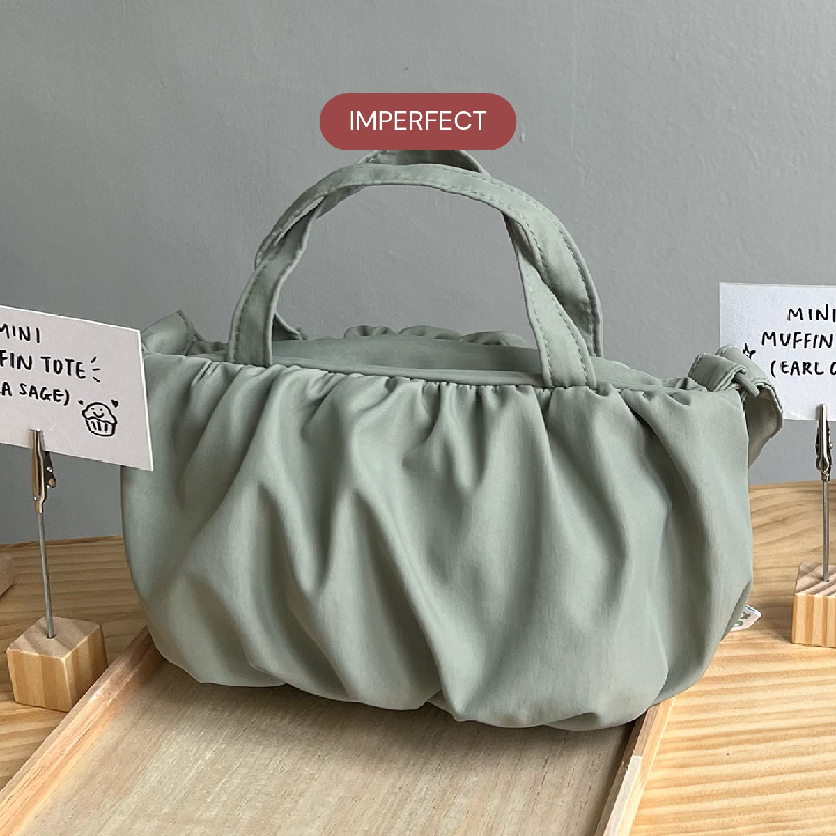 *IMPERFECT* Mini Muffin Tote (Sage)