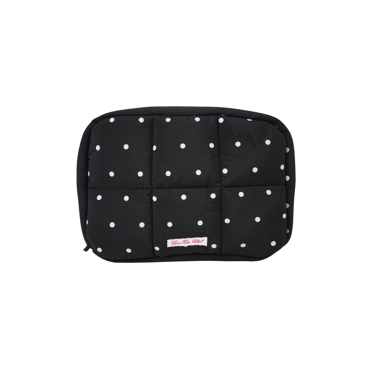 Jumbo Bread Puffer Pouch (Black Polka Dot)