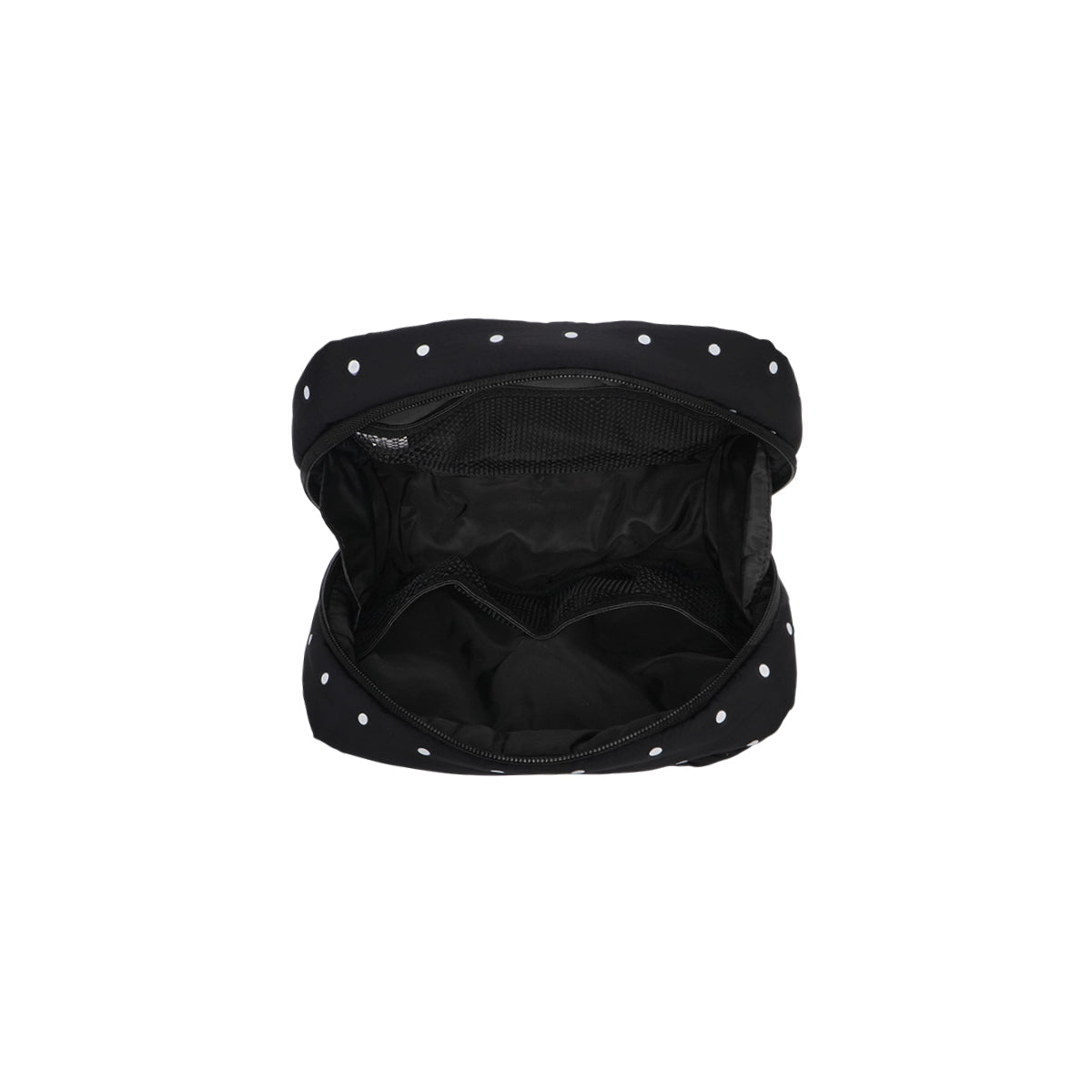 Jumbo Bread Puffer Pouch (Black Polka Dot)