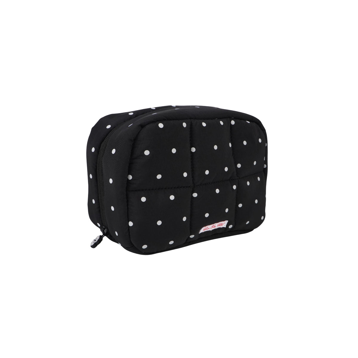 Jumbo Bread Puffer Pouch (Black Polka Dot)