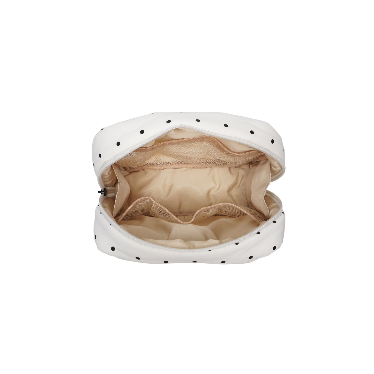 Jumbo Bread Puffer Pouch (White Polka Dot)