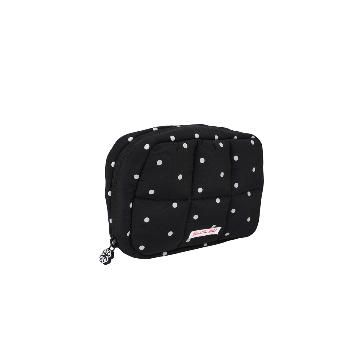 Regular Bread Puffer Pouch (Black Polka Dot)