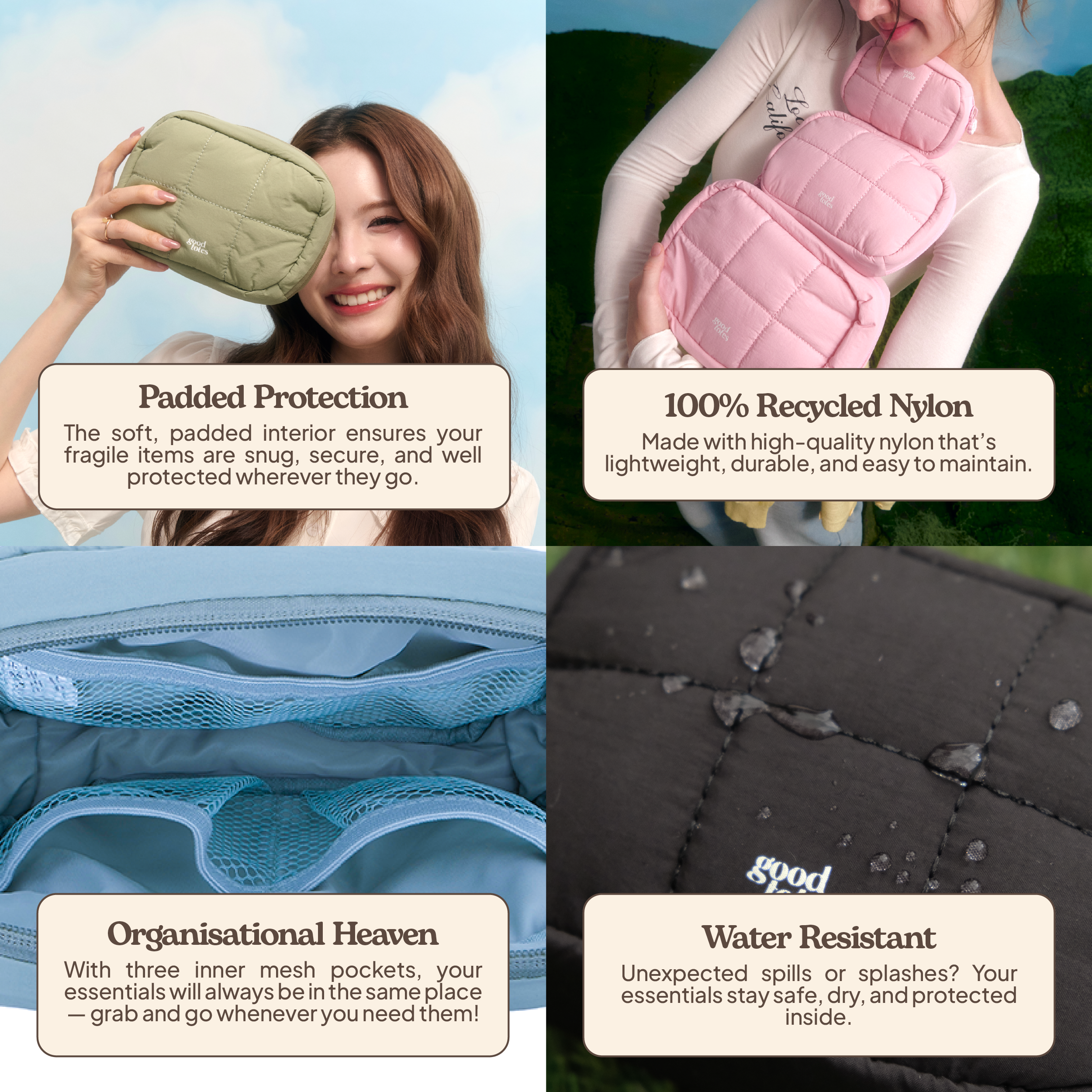 Jumbo Bread Puffer Pouch (Sage)