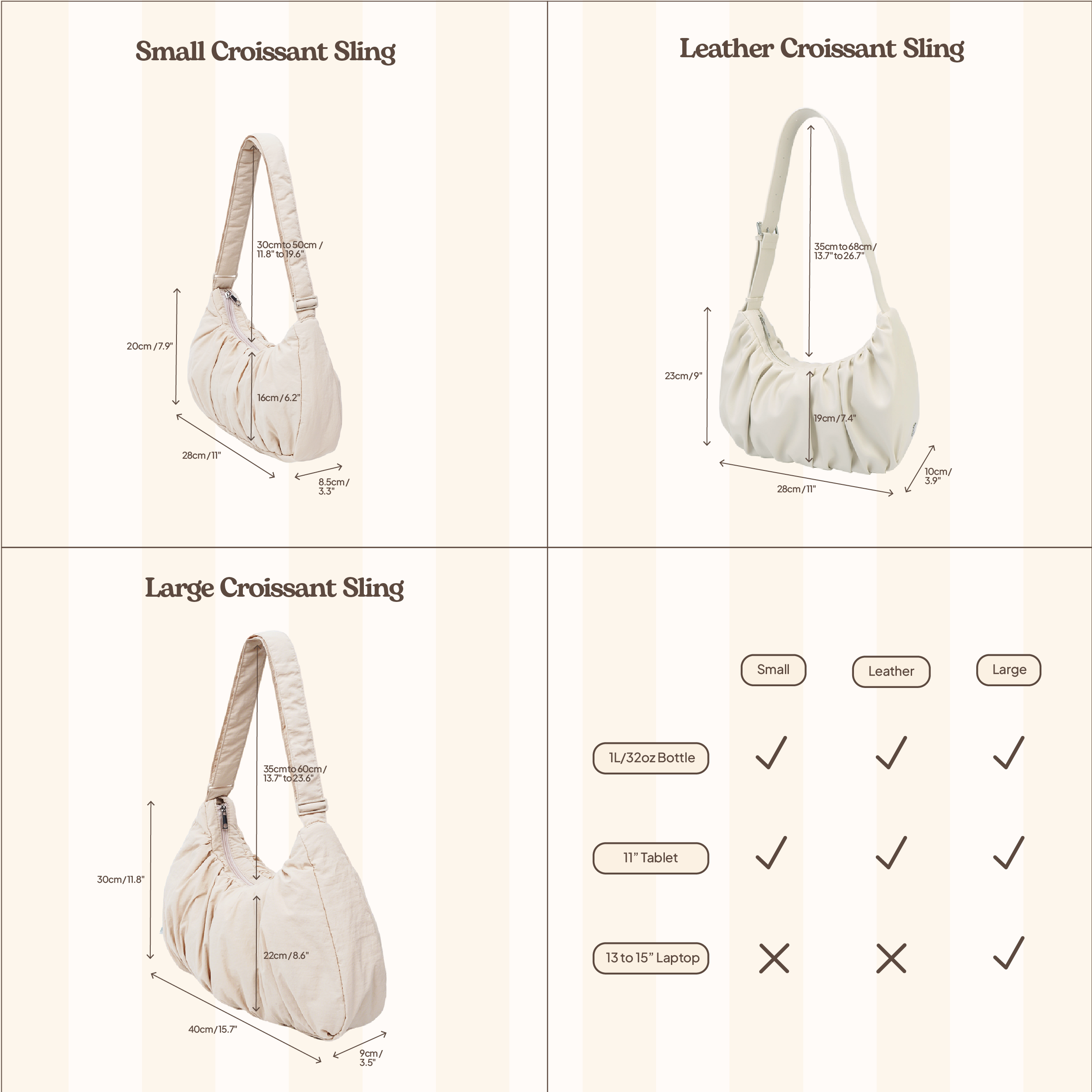 Small Croissant Sling – Convertible Hobo Bag | Good Totes – Good Small Croissant Sling – Convertible Hobo Bag | Good Totes – Good