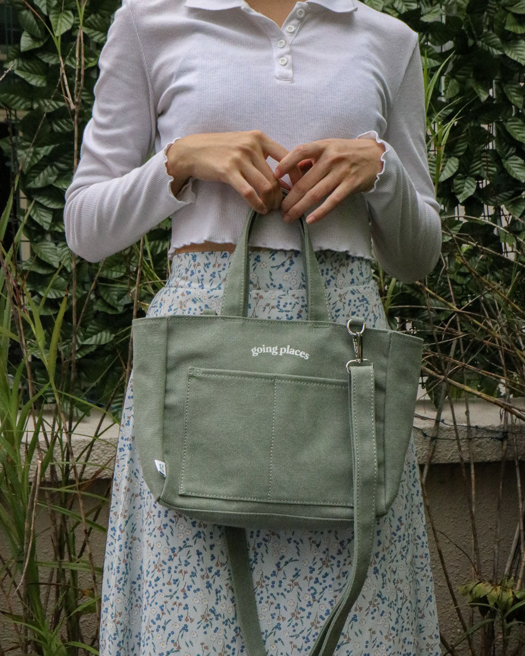 Mini Going Places Tote (Sea Sage)