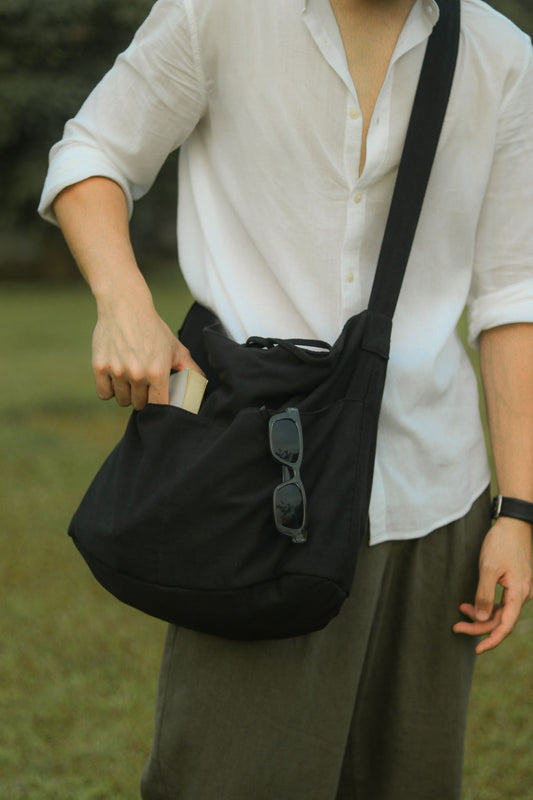 Lazy Linen Sling (Black)